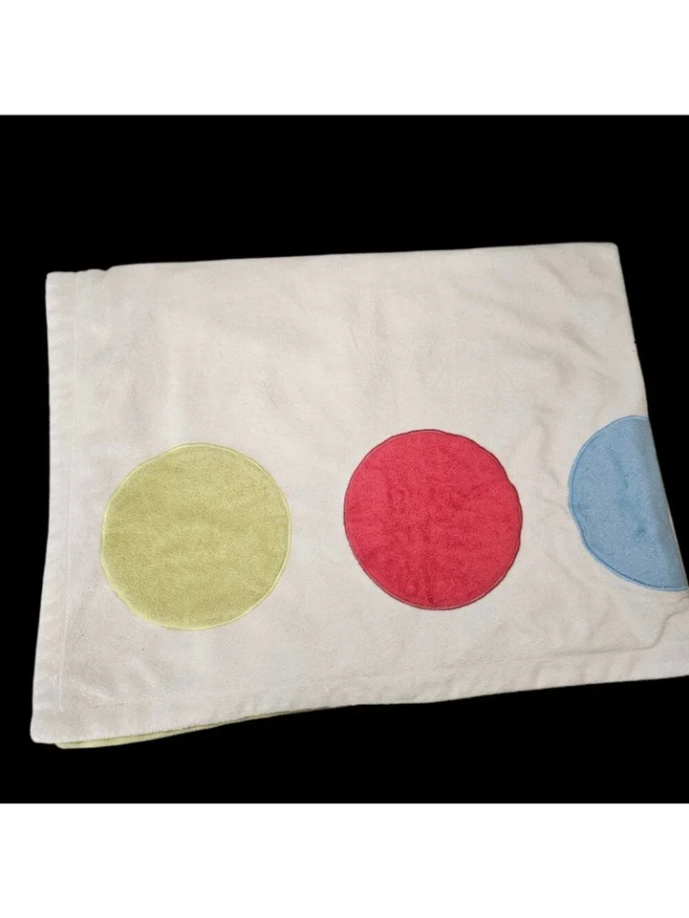 Dwell Studio Target Baby Blanket Circles White Green‎ Velour Soft Unisex 30 X 40